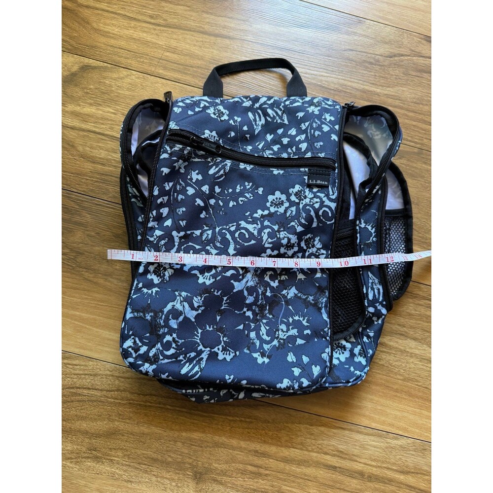 L.L.Bean Personal Organizer Large Blue Floral Hanging Toiletry Travel Bag